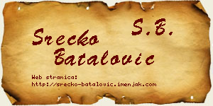 Srećko Batalović vizit kartica